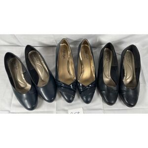 Lot Of 3 Women's Hush Puppies Danette Soft Style Dress Pumps Size 9 Navy, Black